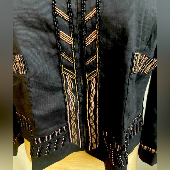 Donn Karan/DKNY beaded rayon & elastin jacket Size 14 - Picture 4 of 13